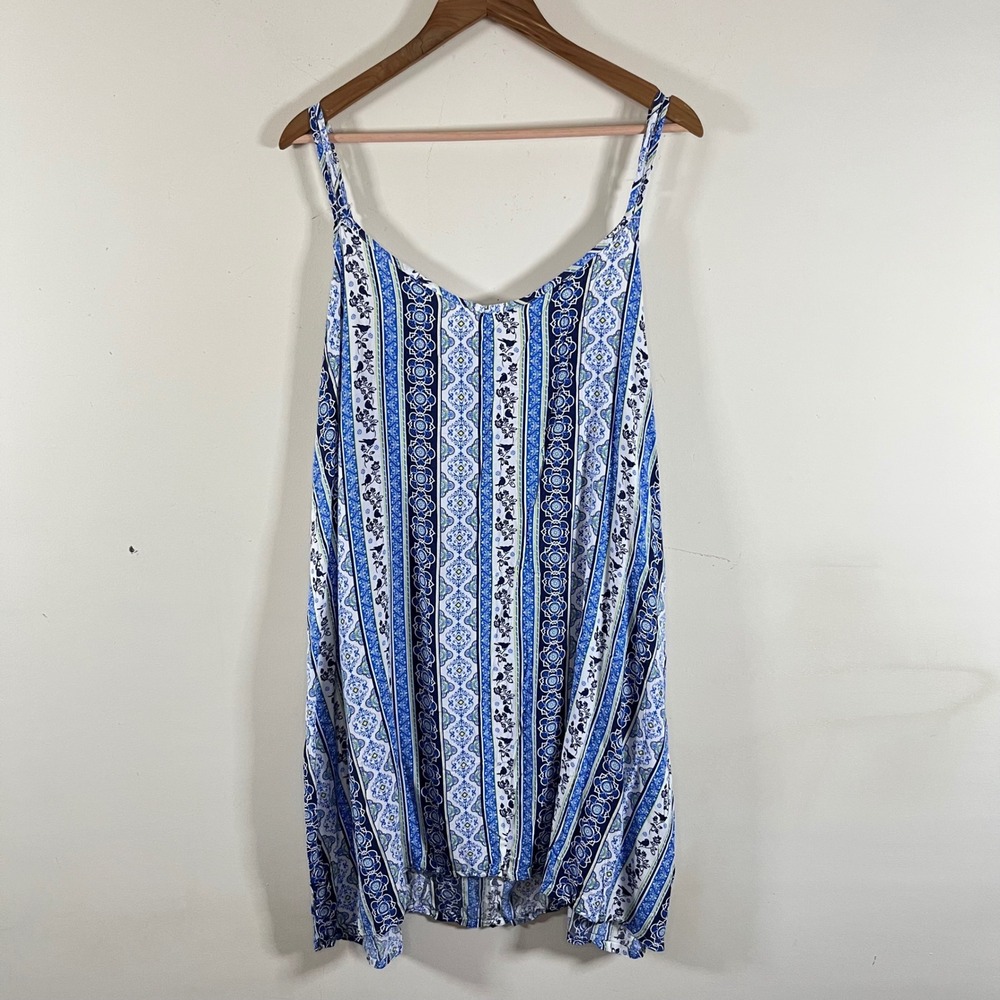 P.J. Salvage Slip Night Dress Floral Geometric Pattern Birds Bohemian Womens 3x